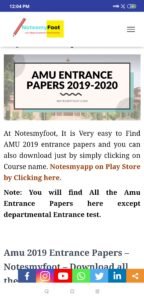 amu 2019-20 entrance papers