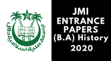 JMI Entrance ( B.A) History 2020