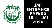 JMI Entrance ( B.T.T.M) 2020