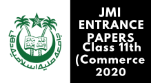 JMI Entrance Class 11th (Commerce) 2020
