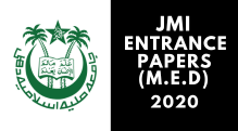 JMI Entrance (M.E.D) 2020