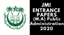 JMI Entrance (M.A) Public Administration 2020