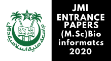 JMI Entrance (M.Sc) Bioinformatics 2020