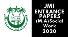 JMI Entrance (M.S.W) 2020