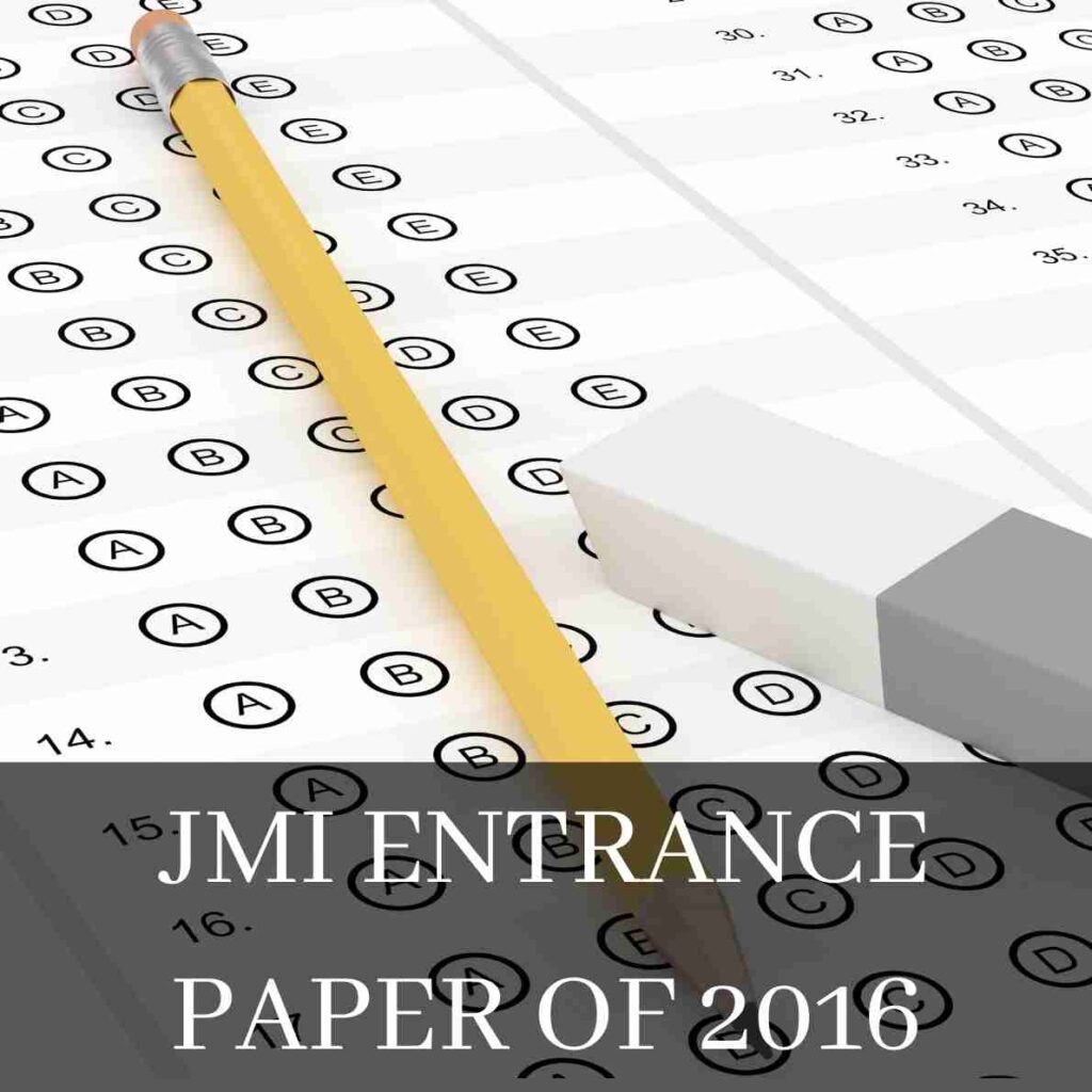 Jamia Entrance Paper of 2016