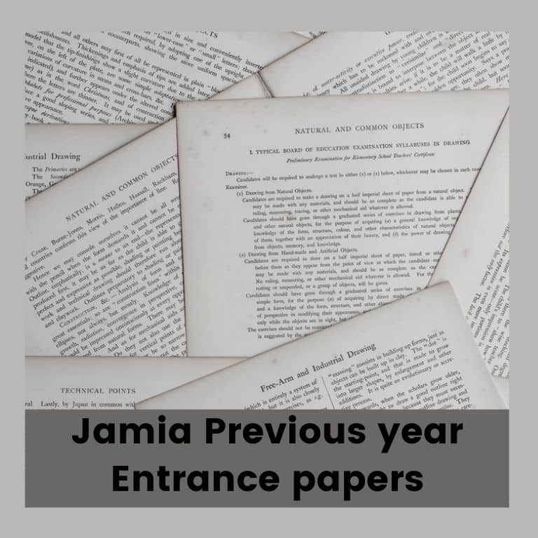 Jamia previous year entrance papers