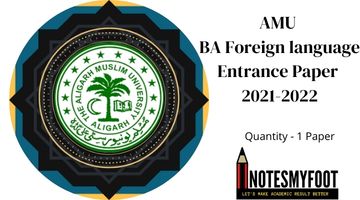 AMU BA Foreign language Entrance Paper