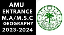 Amu Entrance M.A/M.S.C Geography 2023-24