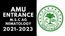 AMU Entrance M.S.C AG Nemarology 2021-2024