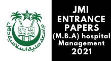 JMI Entrance (M.B.A) hospital Management 2021