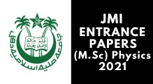 JMI Entrance (M.Sc) Physics 2021