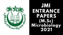 JMI Entrance (M.Sc) Microbiology 2021