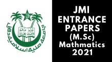 JMI Entrance (M.Sc) Mathmatics 2021