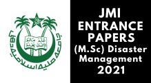 JMI Entrance (M.Sc) Disaster Management 2021