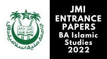 JMI Entrance ( B.A) Islamic Studies 2022