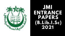 JMI Entrance (B.Lib.I.Sc) 2021