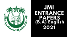 JMI Entrance (B.A) English 2021
